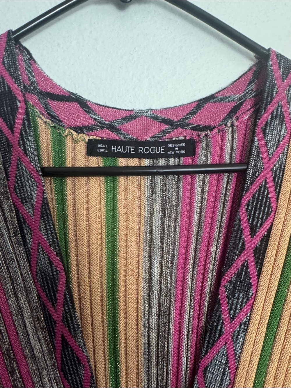 Haute Rogue V-Neck Striped Maxi Dress in Pink, Green & Tan - Picture 2 of 5